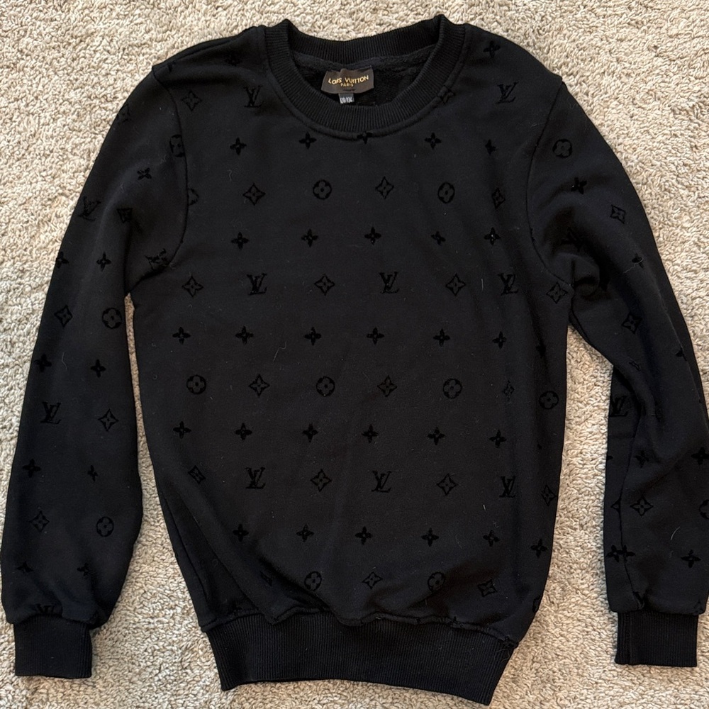 Louis Vuitton kids Black Monogram Crewneck Sweater
